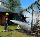 Farm house narrowly escapes flames of nearby barn