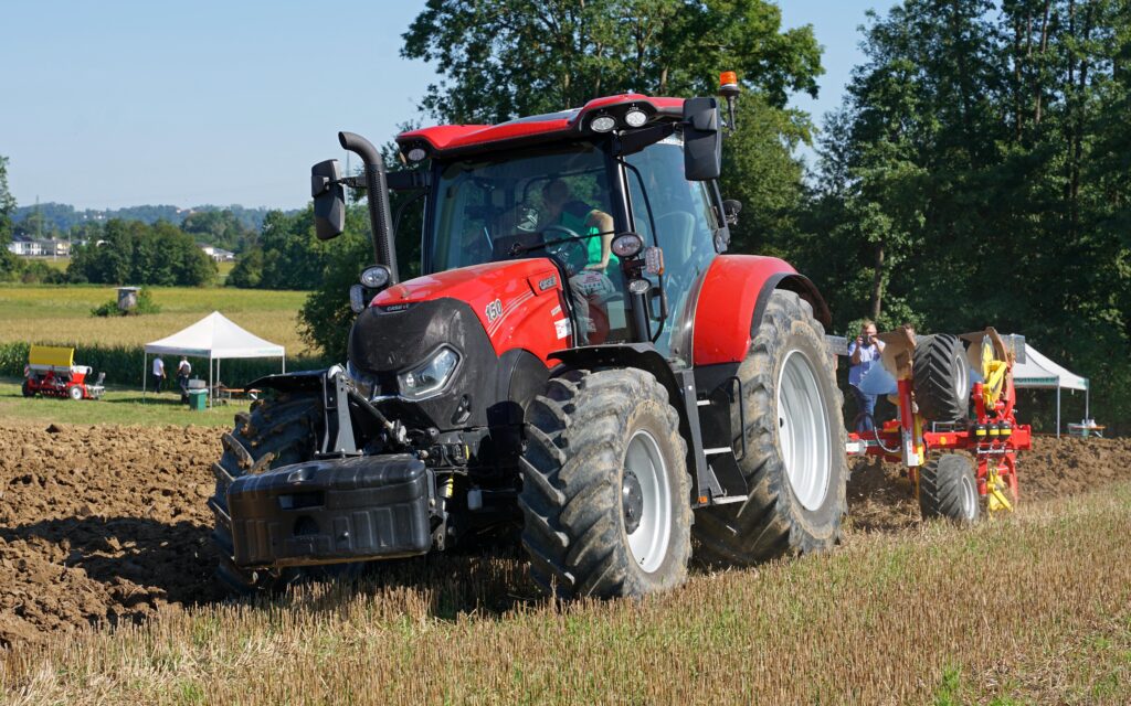 A Case tractor with plough